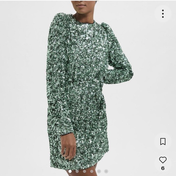 Green sequin dress. - Picture 4 of 6